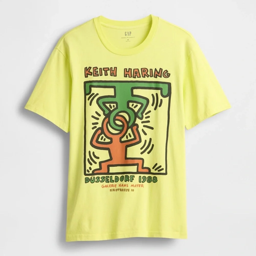 Keith Haring x GAP Düsseldorf 1988 Graphic T-Shirt Yellow Size XL New With Tags - Picture 6 of 7